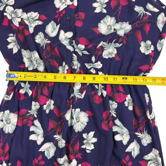 41 Hawthorn Floral Dress Casual Work Weekend Fit & Flare Elastic Waist Purple L - Picture 8 of 13